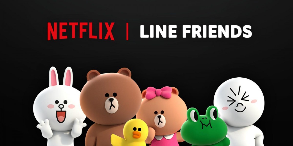 Poster kerja sama antara Netflix dengan LINE Friends untuk membuat serial adaptasi karakter LINE